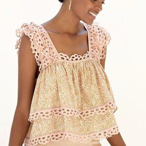 Anthropologie letmebe swing cropped tank top size large